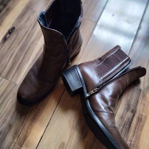 Brown heeled boots